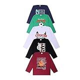 Kit 5 Camisetas Blusa Básica Infantil E Juvenil Manga Longa De Inverno Tamanho 6