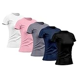 Kit 5 Camisetas Feminina Dry Básica Lisa Proteção Solar UV Térmica Camisa Blusa Tamanho P