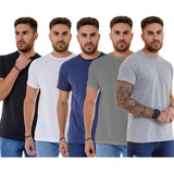 Kit 5 Camisetas Masculina Básica Slim Fit Algodão Lisa