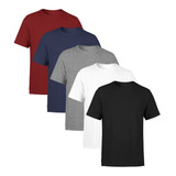 Kit 5 Camisetas Masculina Lisa Premium 100 Algodão