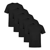 Kit 5 Camisetas Masculinas Algodão Premium Básicas Lisas BR Alfa GG Regular Preto