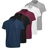 Kit 5 Camisetas Masculinas Slim Fit Básicas Algodão Premium (bordo, Preta, Cinza, Branca, Marinho, P)