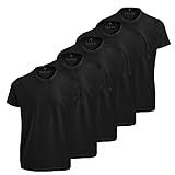 Kit 5 Camisetas Masculinas Slim Fit Básicas Algodão Premium (pretas, Gg)