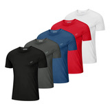 Kit 5 Camisetas Parvori Dry Fit Academia Esportes - Slim Fit