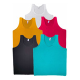  Kit-5 Camisetas Regatas Femininas Plus Size C/elasticidade