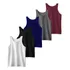 Kit 5 Camisetas Regatas Masculina Lisa Básica Academia Dry