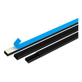 Kit 5 Canaleta De 2 Metros De Pvc Preto C Fita Dupla Face