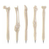 Kit 5 Canetas Formato Ossos Humano Medicina Enfermagem Fisio