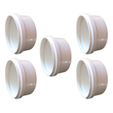 Kit 5 Cap Tampão Esgoto Pvc Branco 100mm 4 Polegada Fortlev