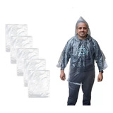 Kit 5 Capa De Chuva Descartável Transparente Show Caminhada