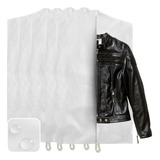 Kit 5 Capa Protetora P Terno Jaqueta Impermeável Com Zíper Cor Branco