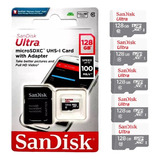 Kit 5 Cartão De Memoria Micro Sd 128gb Sandisk Para Camêra