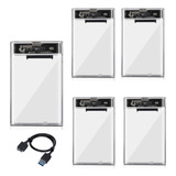 Kit 5 Case Externo Hd Ssd Sata 2 5 Pc Notebook Usb 3 0 5 Tb