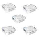 Kit 5 Cesto Caixa Organizadora 6 Litro Plástica Transparente