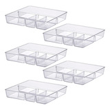 Kit 5 Cesto Organizador Divisórias Closet Consultório Gaveta
