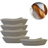 Kit 5 Cestos Fermentação Natural Forma Baguete 30cm