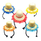 Kit 5 Chapeu Feminino De Festa Junina Trança Renda De Palha