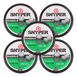 Kit 5 Chumbinhos Pressão Diabolô Snyper 4 5 1250 Unid