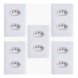 Kit 5 Cj Tomadas Duplas 10a 4x2 Novara Branco Gold