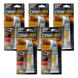 Kit 5 Cola Junta Selante Motor Orbived Silicone Cinza 50g