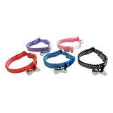 Kit 5 Coleiras Cães Pequenos Placa Identificação Gravada