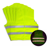 Kit 5 Colete Segurança Sinalização Refletivo Amarelo S Bolso