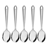 Kit 5 Colher De Arroz Grande Aço Inox Arroz Cabo Longo 26cm