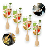 Kit 5 Colheres De Pau Em Madeira Bamboo 30cm Para Cozinha