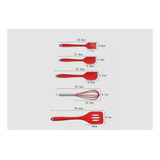 Kit 5 Colheres De Silicone Cabo Inox Utensílios Cozinha