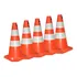 Kit 5 Cone De Sinalização 50cm Laranja E Branco Transito
