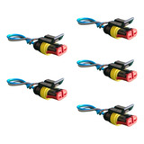 Kit 5 Conector Chicote Lanterna Led Lateral Carreta 2 Vias