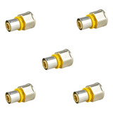 Kit 5 Conector Fêmea Transição Fixo Gás Pex 16 X 1 2 Amanco