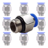 Kit 5 Conexão Reta Pneumática Macho Rosca 3 8 X Tubo 8mm Bsp