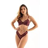 Kit 5 Conjunto Lingerie Rendado Sensual Calcinha E Sutiã Sem Bojo Com Forro Luxo Sexy CORES VARIADAS G 