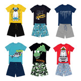 Kit 5 Conjunto Menino Roupa Infantil Shorts Moletom Atacadoo