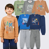 Kit 5 Conjunto Moletom Menino Roupa Infantil Inverno Frio