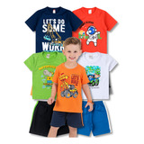 Kit 5 Conjuntos Infantil Masculino Roupas Menino Atacado