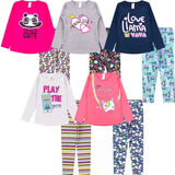 Kit 5 Conjuntos Infantis Feminina Legging Inverno Atacado