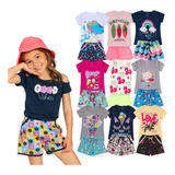 Kit 5 Conjuntos Roupa Infantil Juvenil Verão Menina Atacado