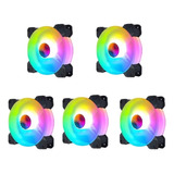 Kit 5 Cooler Fan Led Rgb Pc Gabinete Cpu Gamer 3   4 Pinos