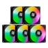 Kit 5 Cooler Fan Rgb 80mm Pc Gamer Cpu Ventoinha Silencioso