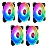 KIT 5 COOLER RGB FAN 120MM 12CM DUPLA FACE PARA GABINETE