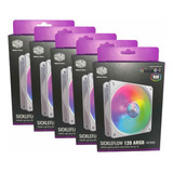 Kit 5 Cooler Sickleflow Branco P Gabinete 12cm C Led Argb
