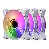 Kit 5 Coolers Aigo AR12 Branco 6 Pinos RGB COM CONTROLADORA 