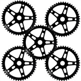 Kit 5 Coroas Roda Dentada Engrenagem 46d 5 Furos Bicicleta Cor Preto