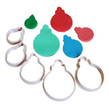 Kit 5 Cortadores Formato Bola De Natal Para Biscoitos