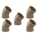 Kit 5 Cotovelo Joelho 45 x25mm 3 4 Soldável Marrom Fortlev