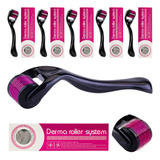 Kit 5 Dermaroller System Rolinho 540 Microagulha Pele Barba