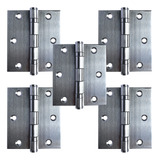 Kit 5 Dobradiça Porta Madeira Portinhola Inox Anti-corrosão