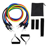 Kit 5 Elástico Tubing Extensor 11 Peças Resistência Pilates